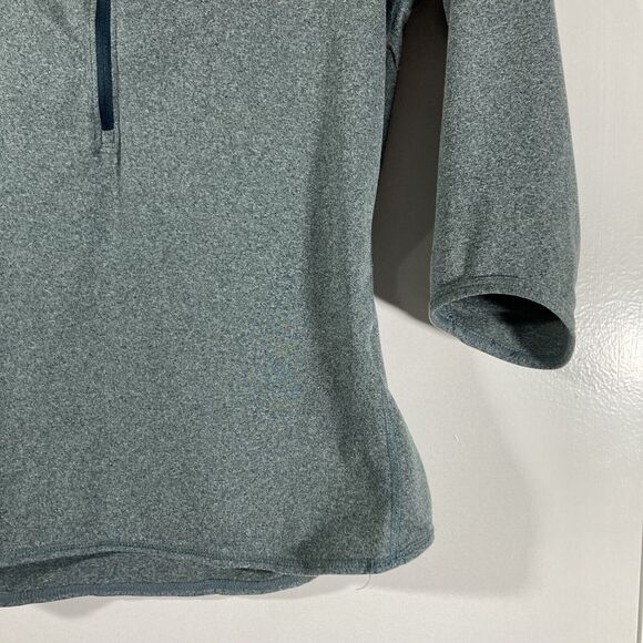 Nike Women's Dri-Fit Baseline Half Zip Tennis Shirt (M) Heathered Gray/Green - Picture 3 of 7